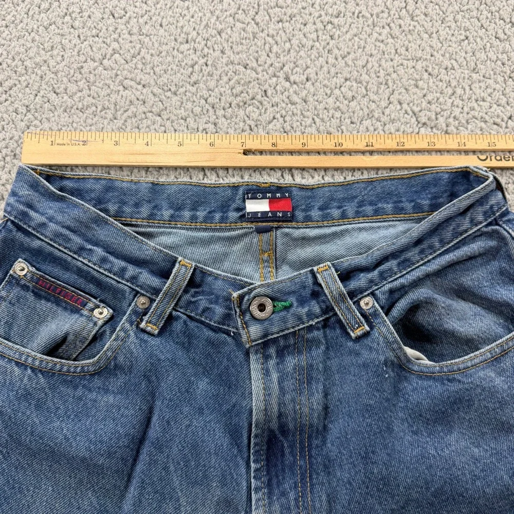 Vintage Tommy Hilfiger Jeans Mens 32x30 Blue Denim Wide Leg Baggy 90s Y2K THJ